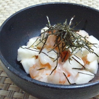 とりあえずおつまみ☆赤海老と角切り山芋のかぼす風味